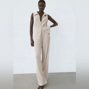 Zara plisse pants